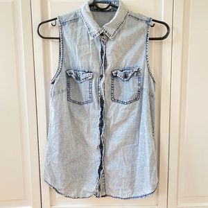jean color shirt
